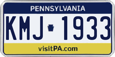 PA license plate KMJ1933