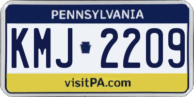 PA license plate KMJ2209