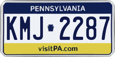 PA license plate KMJ2287