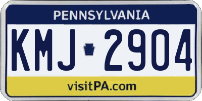 PA license plate KMJ2904