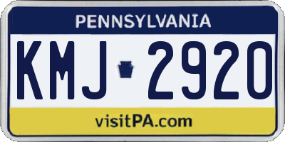 PA license plate KMJ2920