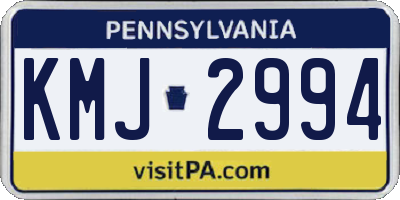 PA license plate KMJ2994
