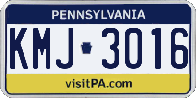 PA license plate KMJ3016