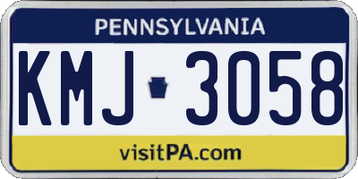 PA license plate KMJ3058