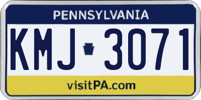PA license plate KMJ3071