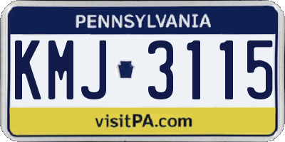 PA license plate KMJ3115
