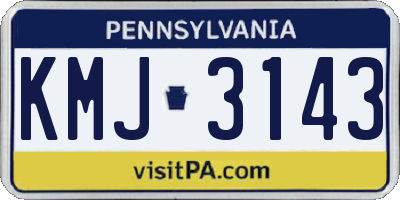 PA license plate KMJ3143