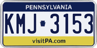 PA license plate KMJ3153