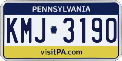 PA license plate KMJ3190