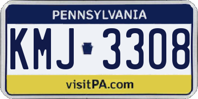 PA license plate KMJ3308