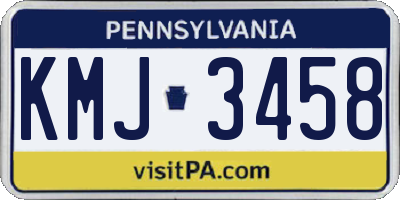 PA license plate KMJ3458
