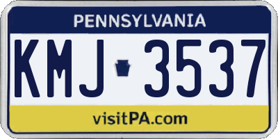 PA license plate KMJ3537