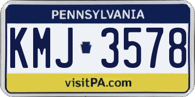 PA license plate KMJ3578