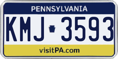 PA license plate KMJ3593