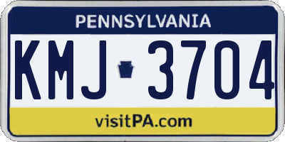 PA license plate KMJ3704
