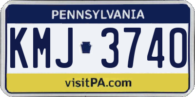 PA license plate KMJ3740