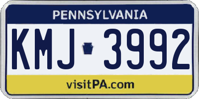 PA license plate KMJ3992