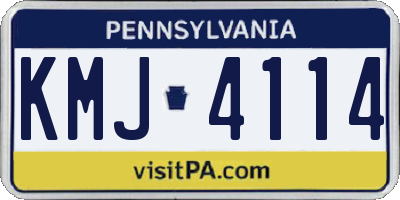 PA license plate KMJ4114