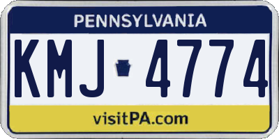 PA license plate KMJ4774
