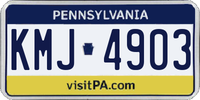 PA license plate KMJ4903