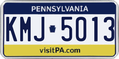 PA license plate KMJ5013