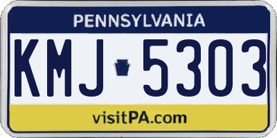 PA license plate KMJ5303
