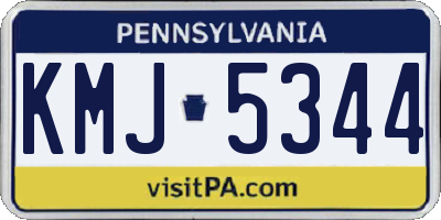 PA license plate KMJ5344