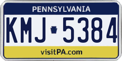 PA license plate KMJ5384