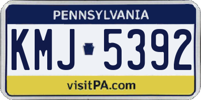 PA license plate KMJ5392
