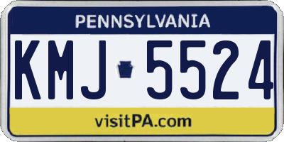 PA license plate KMJ5524