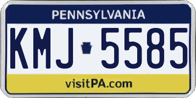PA license plate KMJ5585