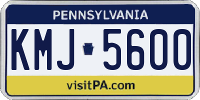 PA license plate KMJ5600