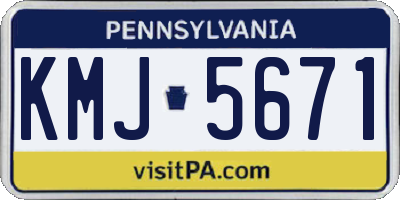 PA license plate KMJ5671