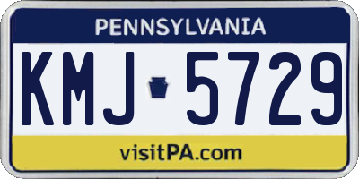 PA license plate KMJ5729