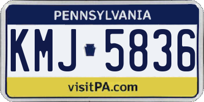 PA license plate KMJ5836