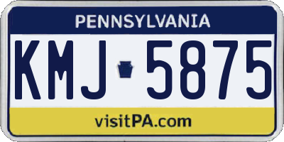 PA license plate KMJ5875
