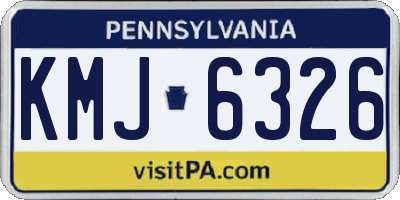 PA license plate KMJ6326