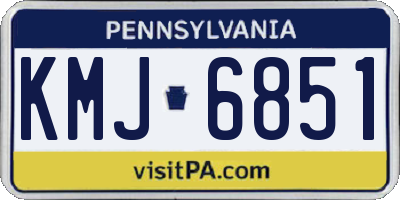PA license plate KMJ6851