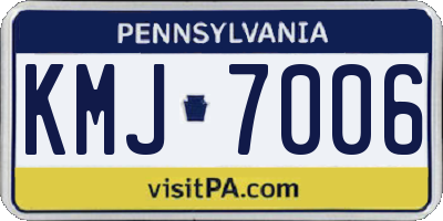 PA license plate KMJ7006