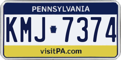PA license plate KMJ7374