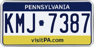 PA license plate KMJ7387