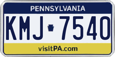 PA license plate KMJ7540