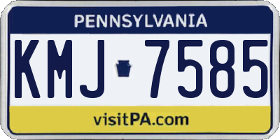 PA license plate KMJ7585
