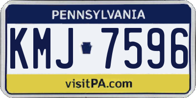 PA license plate KMJ7596