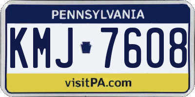 PA license plate KMJ7608