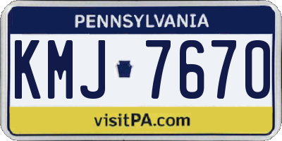 PA license plate KMJ7670