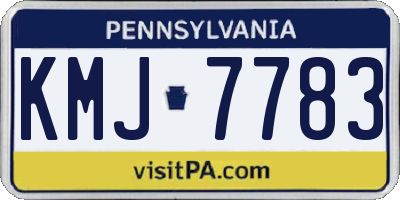 PA license plate KMJ7783