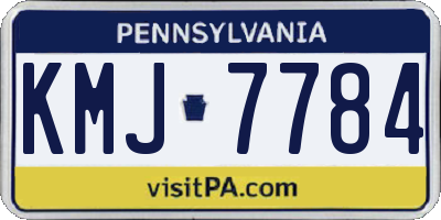 PA license plate KMJ7784
