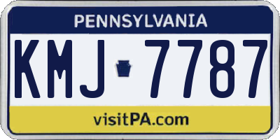 PA license plate KMJ7787