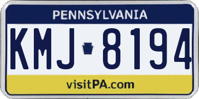 PA license plate KMJ8194